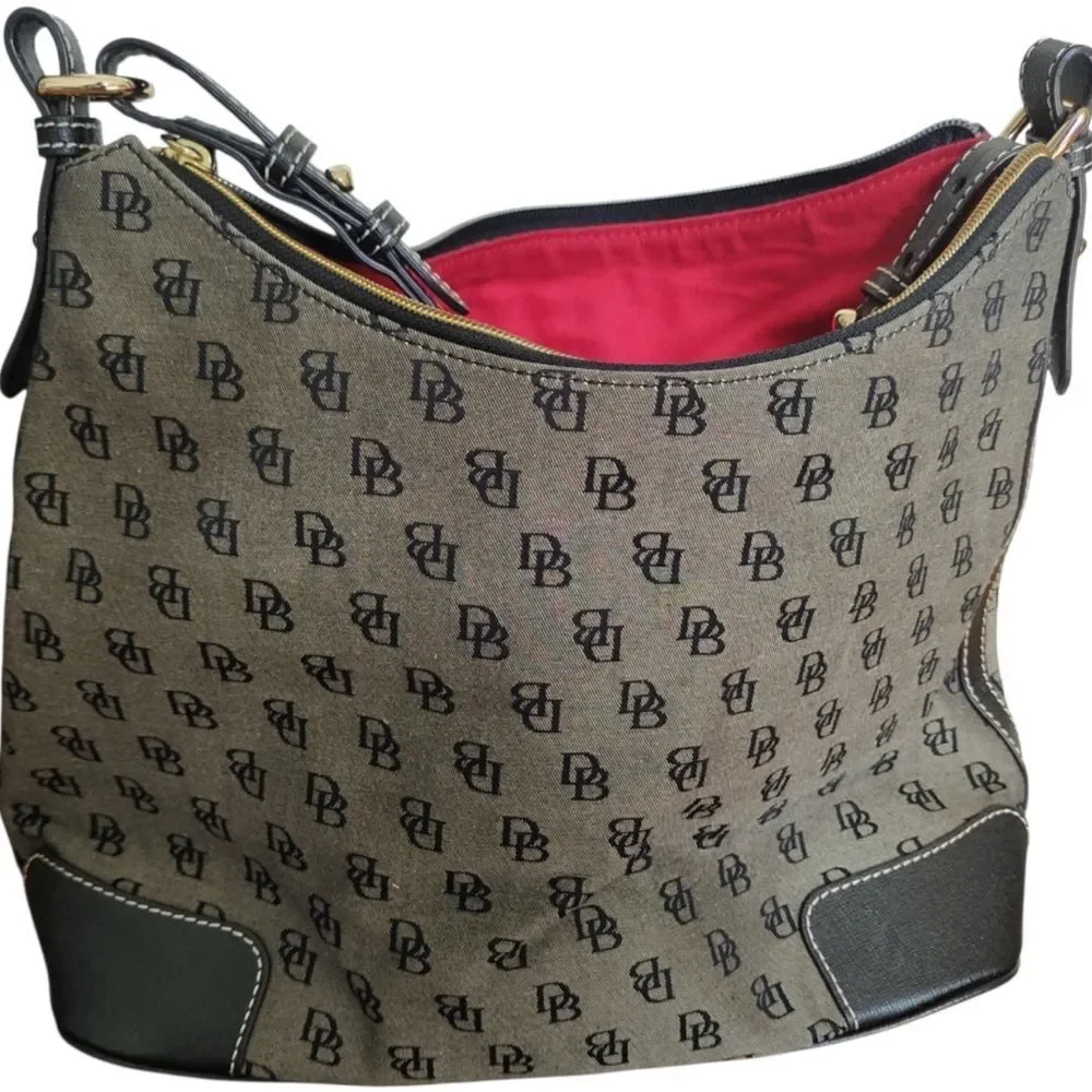 Signature Canvas Dooney & Bourke Gray and Black Women's Bag
